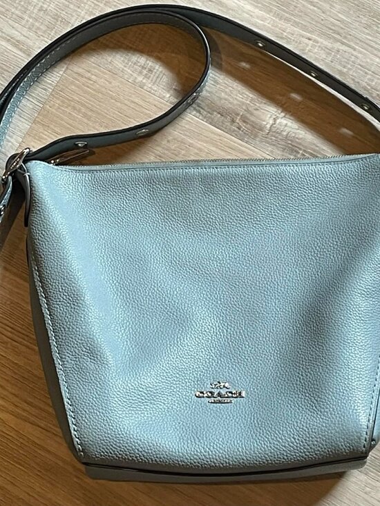 Coach Handbags - COACH Women's Small Dufflette in Natural Calf Leather Silver/Sage 21377